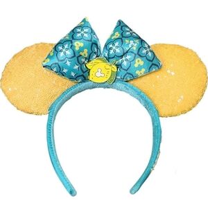NWT Epcot Saluti Limoncello Italy Minnie Ears Lemon Headband Adult Yellow Sequin